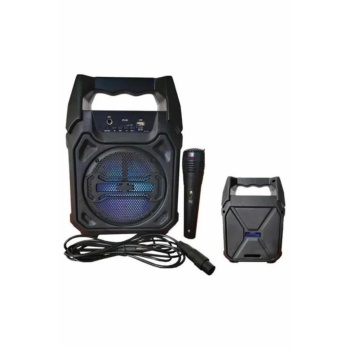 Karaoke Mikrofonlu Fm Radyolu Bluetooth Hoparlör Yüksek Ses Kaliteli