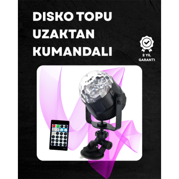 Kompakt Tasarımlı Döner Renkli LED Disko Topu - Ev ve Profesyonel Kullanım