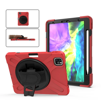 iPad Pro11 (2021-2020-2018) Kılıf Shockproof 3 Katmanlı Standlı Zırh Kılıf Kalem Yerli-(5775)