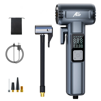 Ally ST-5530 Dijital  Şarjlı Araç Lastik Hava Şişirme Pompası Powerbank Pencere kırıcı-(5775)
