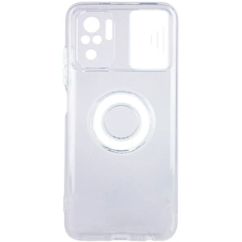 Ally Xiaomi Redmi Note 10 - 10s Kılıf Sürgülü Kamera Lens Korumalı Yüzük Standlı Silikon Kılıf-(5775)