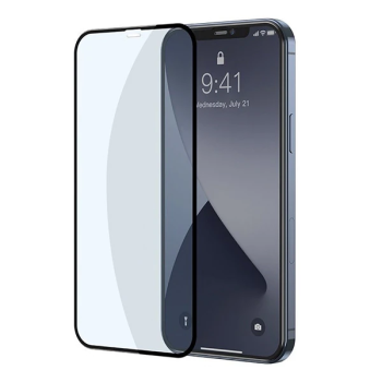 Baseus İPhone 12 Pro Max 6.7 0.3MM Full Anti Blue Light Tempered Cam Ekran Koruyucu 2Adet Set-(5775)