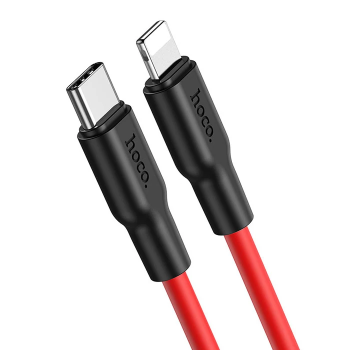 HOCO X21 Plus PD 20W Type-C to iPhone Lightning Silikon Hızlı Şarj ve Data Kablosu-(5775)