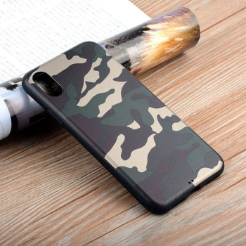 İPhone Xs Max 6.5 Kamuflaj Darbe Emici Silikon Kılıf-(5775)