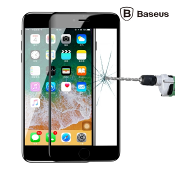 Baseus İPhone 78 Plus 4D Cam Ekran Koruyucu  Kavisli Full Kaplama Kırılmaz Cam-(5775)
