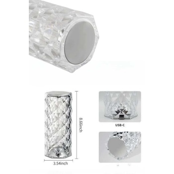 Yeni Nesil Modern Kristal Masa ve Gece Lambası Dokunmatik Renk Değiştirebilen