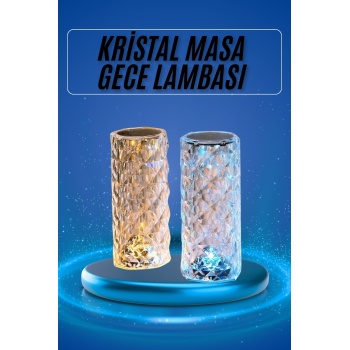 Yeni Nesil Modern Kristal Masa ve Gece Lambası Dokunmatik Renk Değiştirebilen