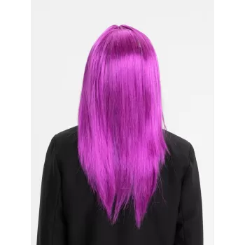 Fuşya Renk Düz Kesim Uzun Parti Peruğu