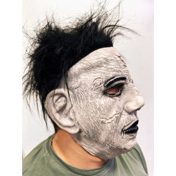 Siyah Saçlı Michael Myers Lateks Yüze Tam Yapışan Et Maske Korku Maskesi NessiWorld