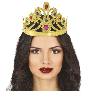 Altın Renk Plastik Prenses Tacı Kraliçe Tacı 60cm