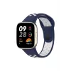 Newface Xiaomi Redmi Watch 3 Spor Delikli Kordon - Lacivert-Beyaz