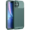Newface iPhone 11 Kılıf Auto Focus Karbon Kapak - Koyu Yeşil