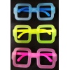  Fosforlu Kare Model Glow Parti Gözlüğü Karanlıkta Yanan Gözlükler 12 Adet