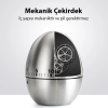 EZERE Mekanik Arama Pişirme Mutfak Zamanlayıcı Alarmı 60 Dakika Paslanmaz Çelik-(5775)