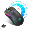HXSJ A869 7200DPI Ayarlanabilir RGB Işık Gaming Oyuncu Mouse-(5775)