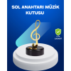 Sol Anahtarı Figürlü Dönen Müzik Kutusu Altın Renk Dekoratif