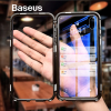Baseus İPhone Xs Max Arkası Cam Manyetik Metal Frame Kılıf-(5775)