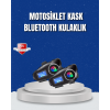 LCD Ekranlı Bluetooth Kask Kulaklığı FM Radyo ve SD Kart Girişli