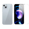 Baseus iPhone 15 Plus Schott Serisi Şeffaf Silikon Kılıf + Tempered Ekran Koruyucu Set-(5775)