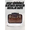 Bluetooth Hoparlör Ahşap Renk Vintage Işıklı Nostaljik Radyo Fm Ahşap Görünümlü