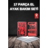 17 Parça Manikür Seti Taşınabilir Özel Çantalı El ve Ayak Bakımı Tırnak Batığı Temizleme