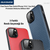 Dux Ducis Fino Serisi iPhone 14 6.1 inç Kılıf Premium Dokuma Silikon Kılıf-(5775)