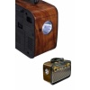 Nostaljik Görünümlü Ahşap Radyo TF SD USB Girişli Led Fener Işıklı