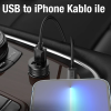 HOCO Z49 Çift USB Girişli Araç Şarj Başlık + USB To iPhone Lightning Kablo-(5775)