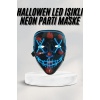 Led Işıklı Neon Maske Cadılar Bayramı Maskesi Korkunç Korku Maskesi