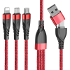 ALLY 3in1 Type-C + USB To Lightning + Type-c + Micro Usb Şarj ve Data Kablosu-(5775)