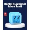 Renk Değiştiren LED Alarmlı Dijital Küp Masa Saati