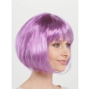 Rose Pembe Renk Düz Kesim Küt Parti Peruğu Kısa Takma Saç