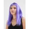 Lila Renk Uzun Düz Parti Peruğu