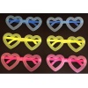 Fosforlu Kalp Model Glow Parti Gözlüğü Karanlıkta Yanan Gözlükler 12 Adet