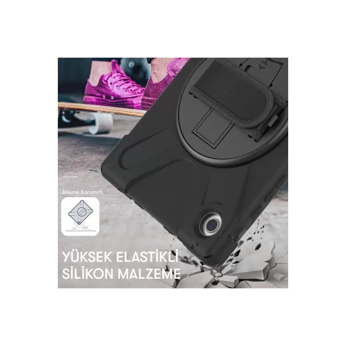 Newface Lenovo Tab M10 TB328FU Kılıf Amazing Tablet Kapak - Siyah