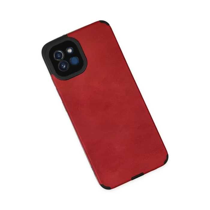 Newface Samsung Galaxy A03 Kılıf Loop Deri Silikon - Kırmızı