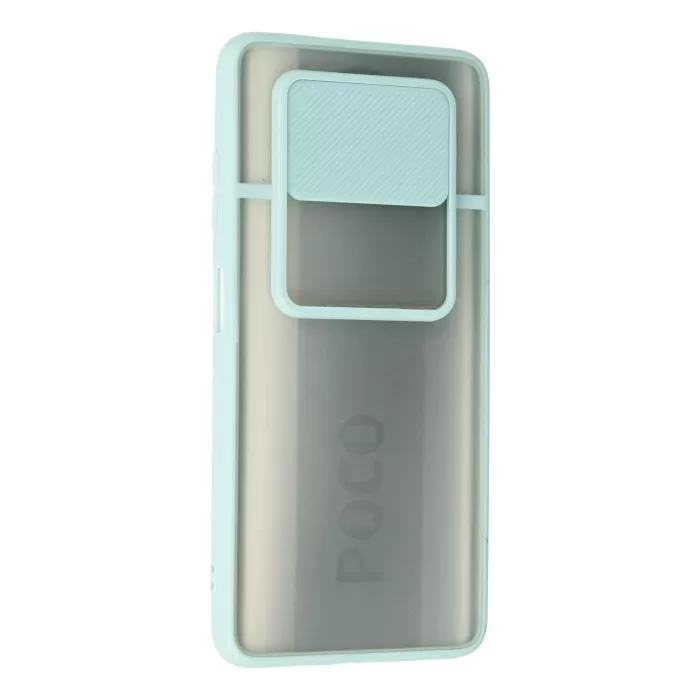 Newface Xiaomi Pocophone X3 Kılıf Palm Buzlu Kamera Sürgülü Silikon - Turkuaz
