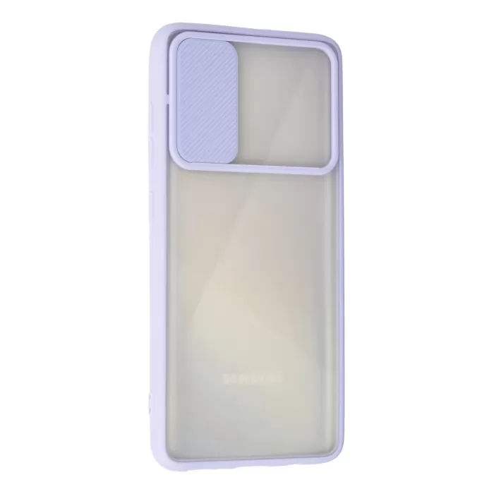 Newface Samsung Galaxy A71 Kılıf Palm Buzlu Kamera Sürgülü Silikon - Lila