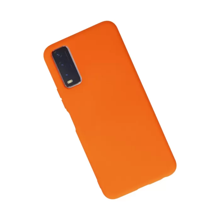 Newface Vivo Y11S Kılıf Nano içi Kadife Silikon - Turuncu