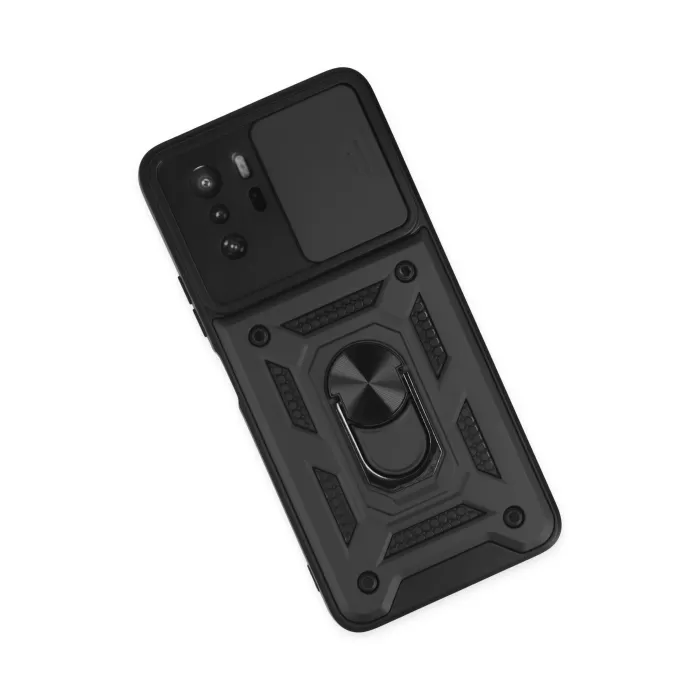 Newface Xiaomi Poco X3 GT Kılıf Pars Lens Yüzüklü Silikon - Siyah