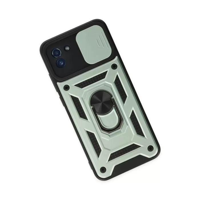 Newface Samsung Galaxy A03 Kılıf Pars Lens Yüzüklü Silikon - Yeşil