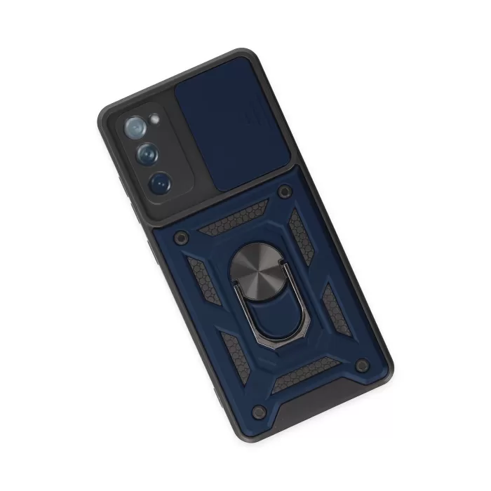 Newface Samsung Galaxy S20 FE Kılıf Pars Lens Yüzüklü Silikon - Lacivert