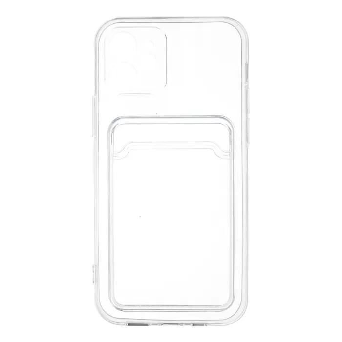 Newface iPhone 12 Kılıf Kart Şeffaf Silikon - Şeffaf