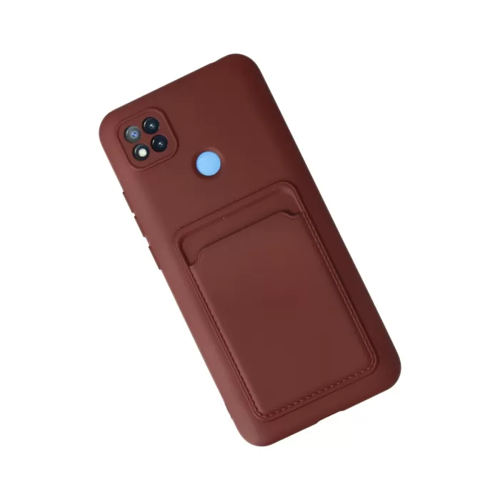Newface Xiaomi Redmi 9C Kılıf Kelvin Kartvizitli Silikon - Bordo