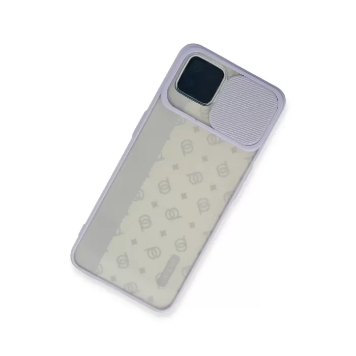 Newface Oppo Reno 4 Lite Kılıf Palm Buzlu Kamera Sürgülü Silikon - Lila