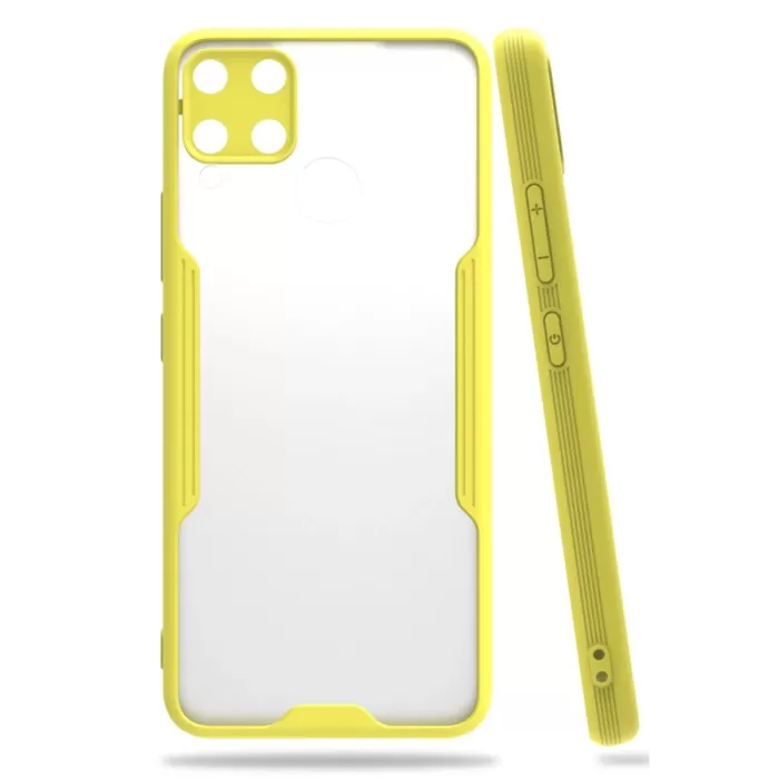 Newface Realme C15 Kılıf Platin Silikon - Sarı