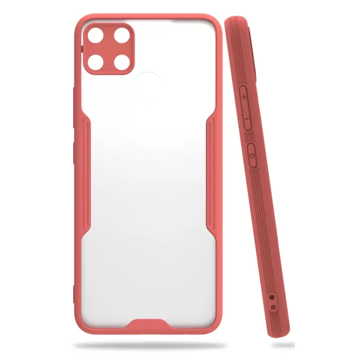 Newface Realme C15 Kılıf Platin Silikon - Pembe