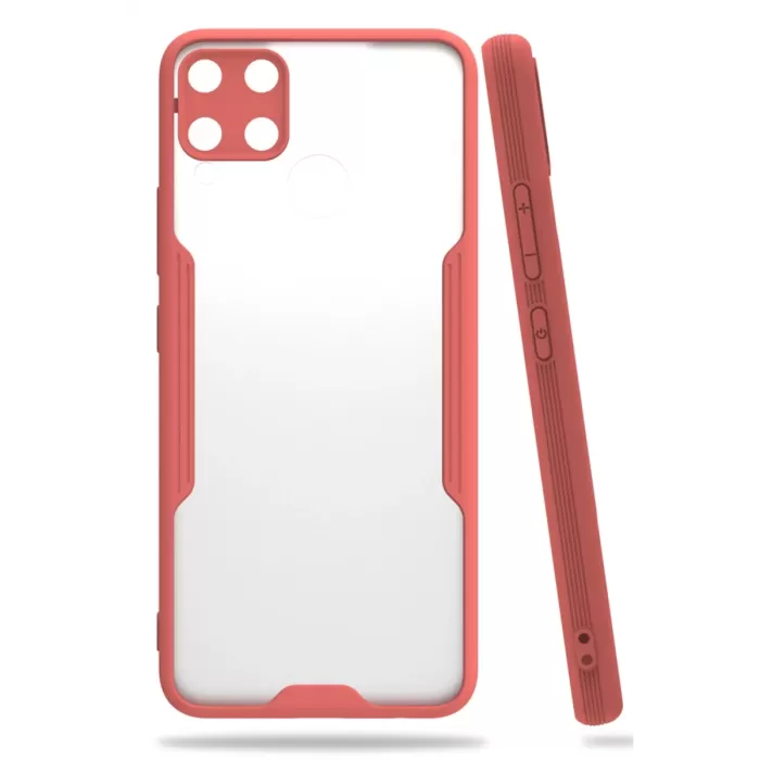 Newface Realme C15 Kılıf Platin Silikon - Pembe