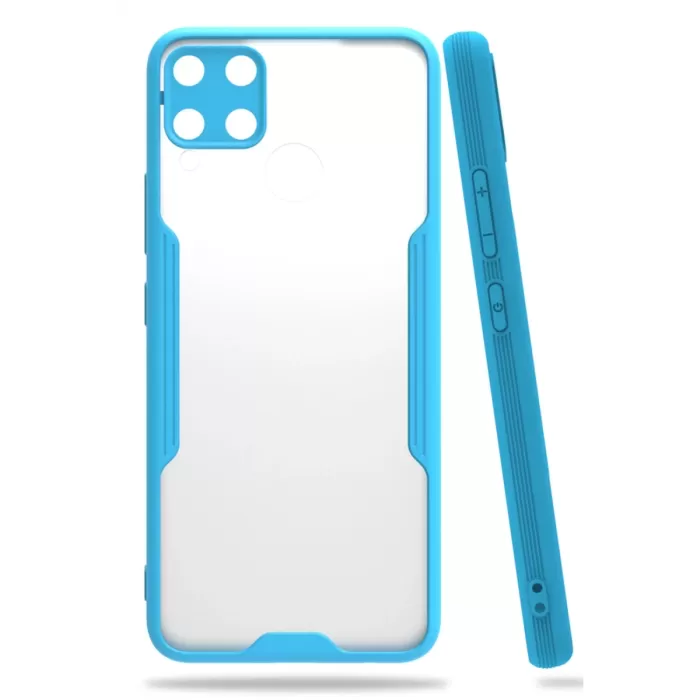 Newface Realme C15 Kılıf Platin Silikon - Mavi