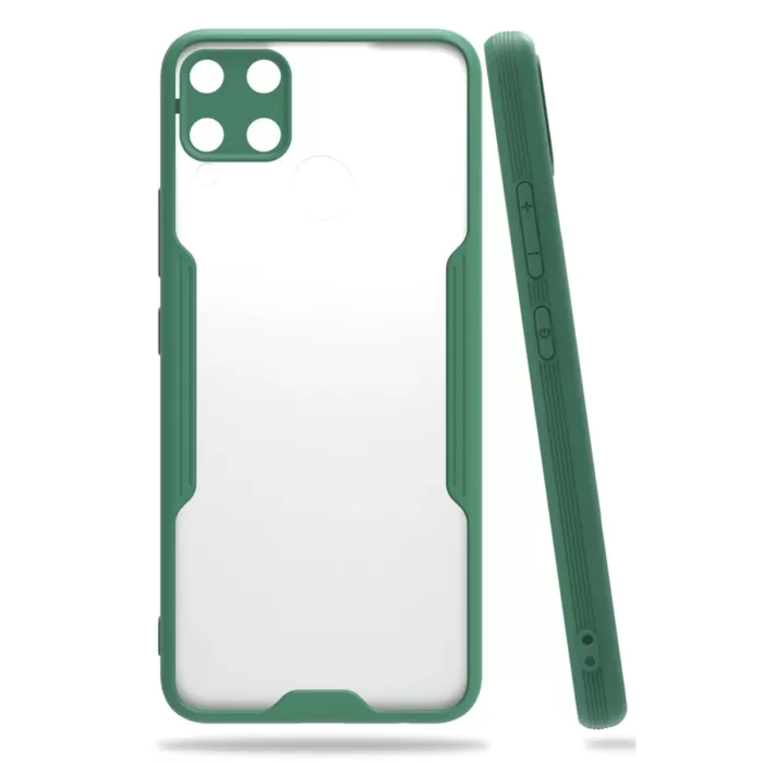 Newface Realme C15 Kılıf Platin Silikon - Yeşil